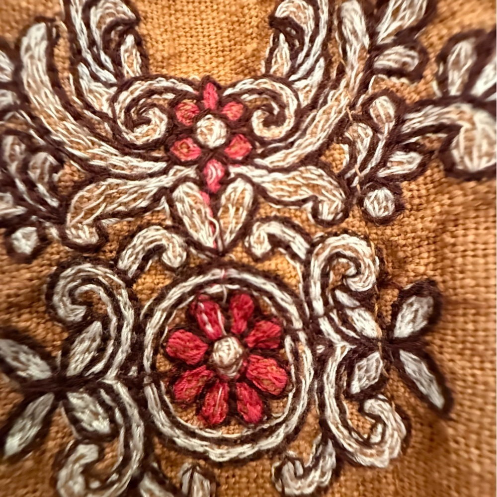 Anthropologie Meghan Embroidered Faux Wrap Mini Skirt Rust Orange Size 4 - Picture 11 of 16